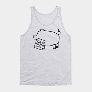 Cute Pig with Biden Harris Sign Outline Tank Top